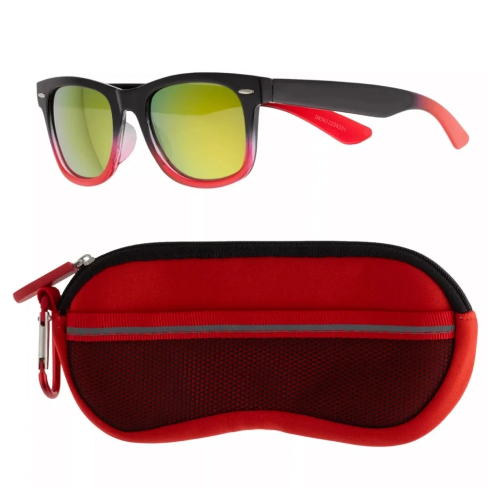eyeSQUARED Boys Pan Oceanic Colored Wayfarer Style Sunglasses and Case Set
